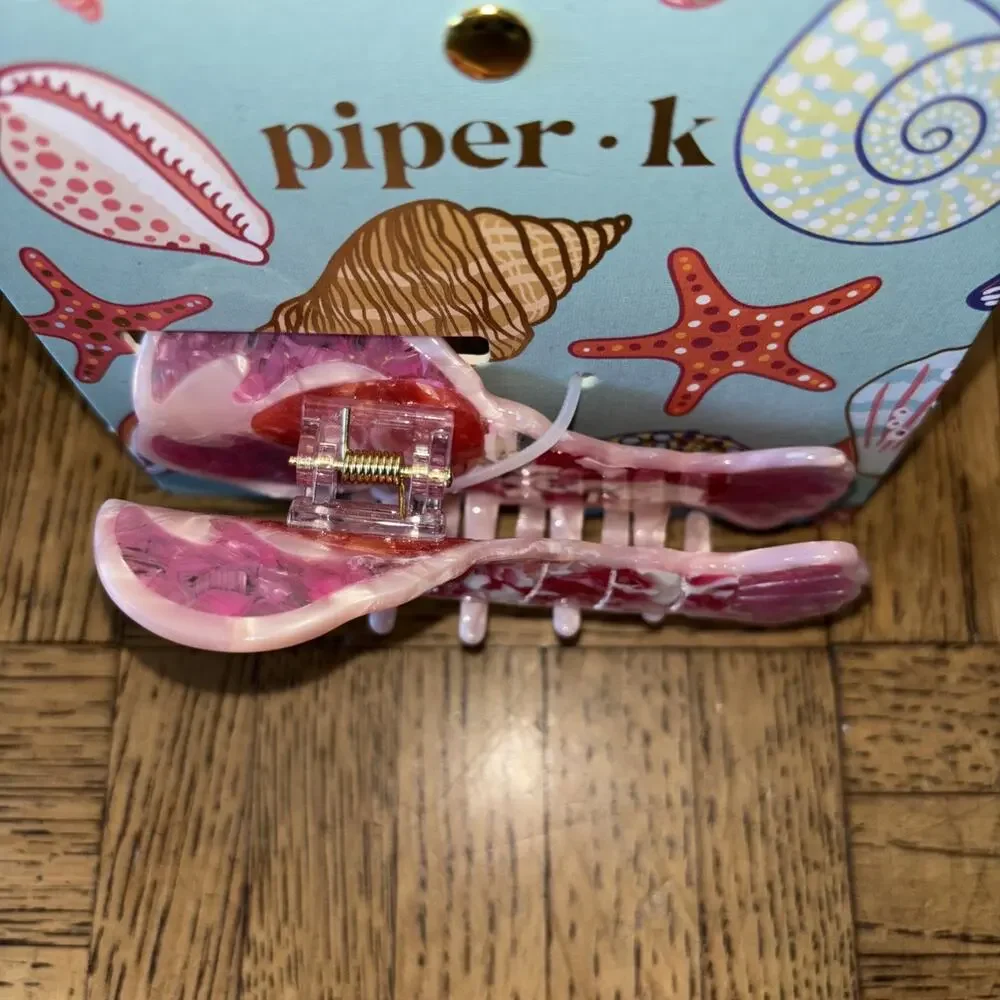 Piper K Large Lobster Hair Clip Claw Double Sided Red Pink NEW Shellfish
